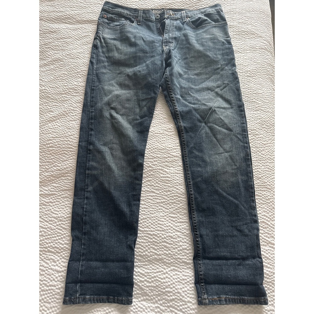Signature Levi Strauss S37 Slim Super Flex Levis Jeans Mens Size 34x30 - Picture 1 of 5